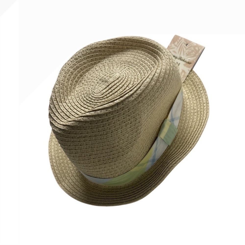 Tommy Bahama KIDS Fedora Sun Hat Beige Natural Straw Summer Tan Vacation Cap NWT